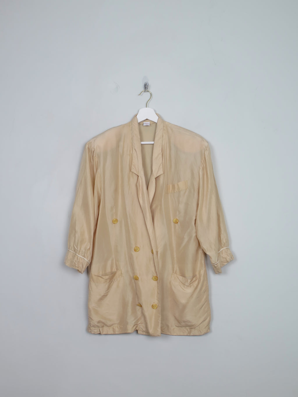 Women's Cream Vintage Silk Jacket M/L