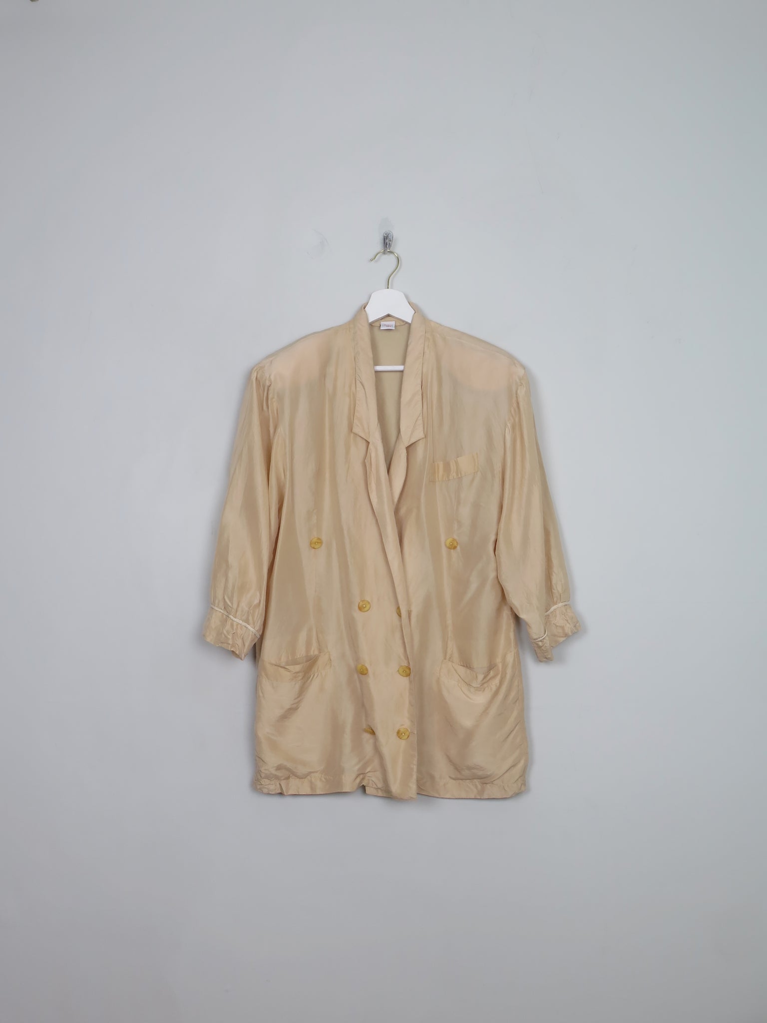 Women's Cream Vintage Silk Jacket M/L