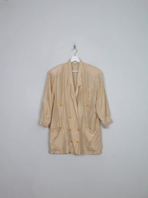 Women's Cream Vintage Silk Jacket M/L