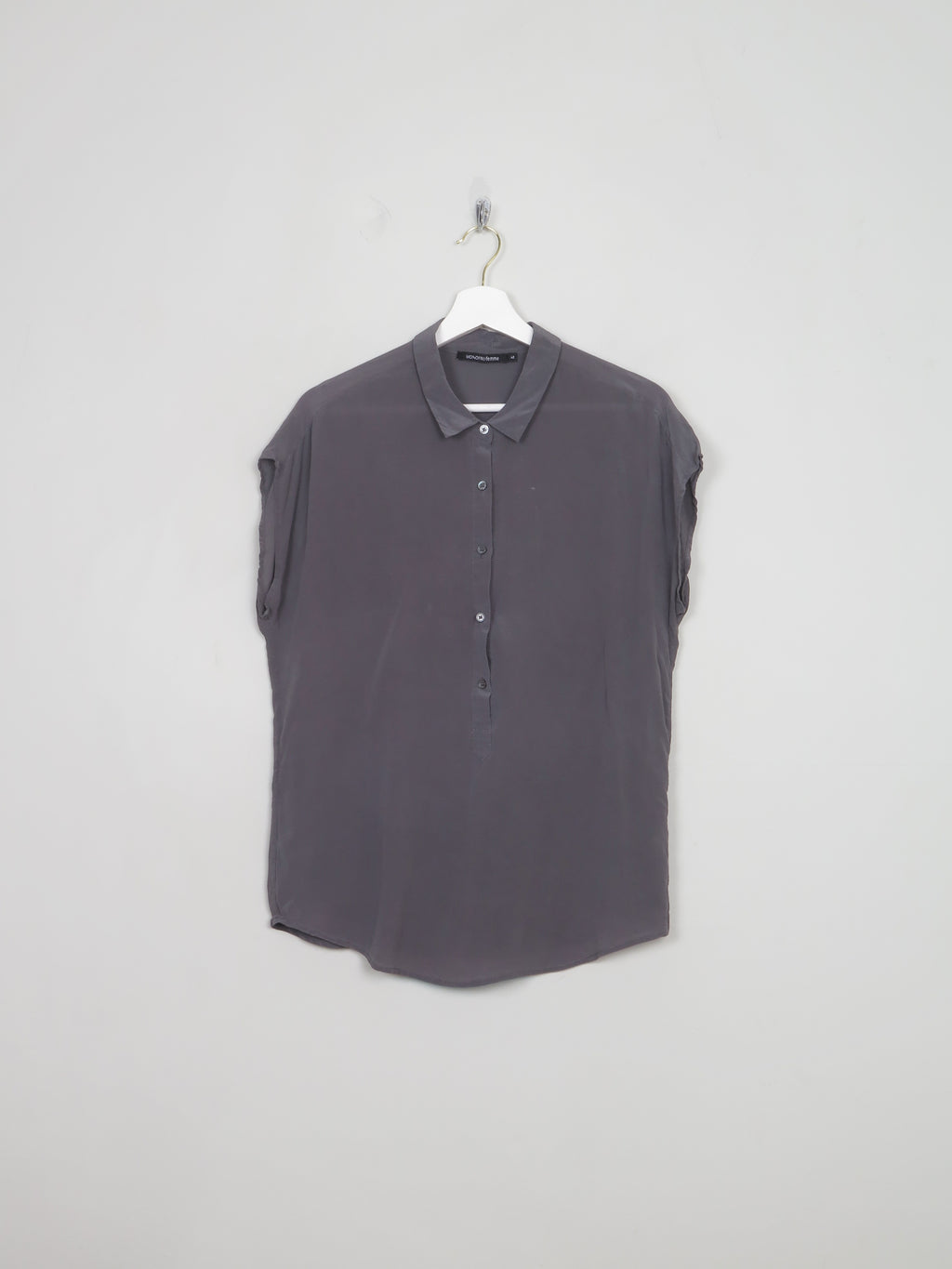 Women's Vintage Grey Silk Blouse M