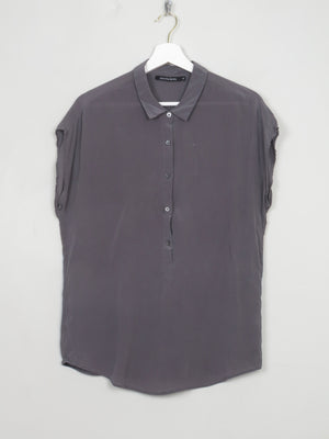 Women's Vintage Grey Silk Blouse M