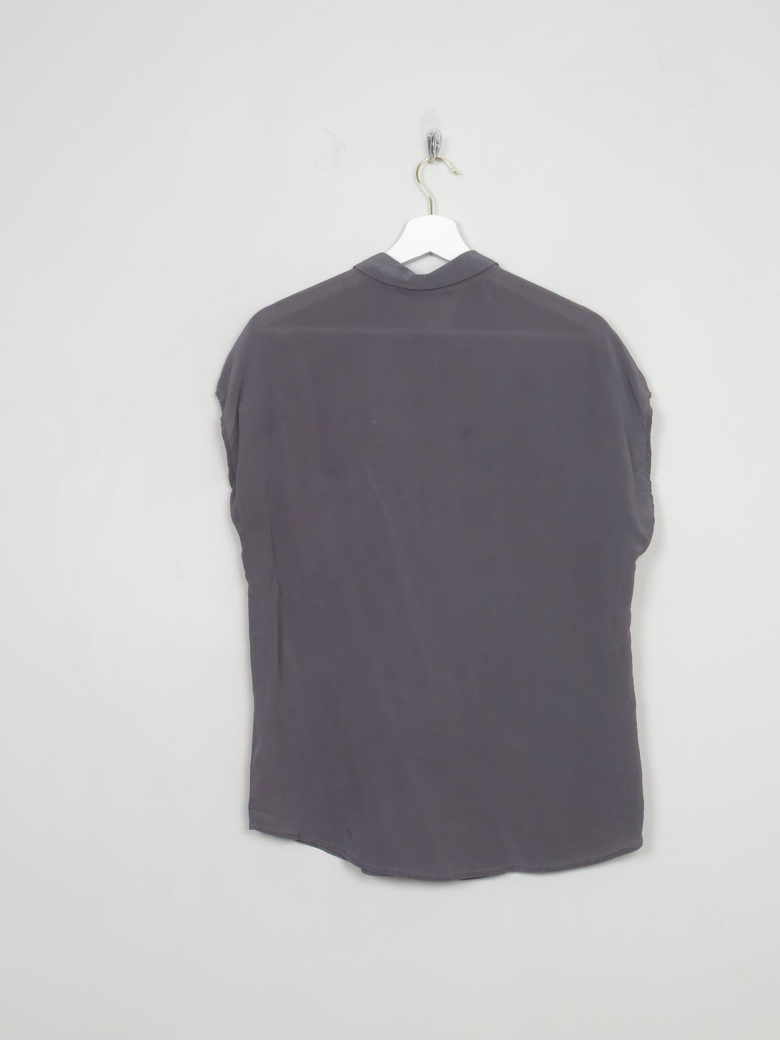 Women's Vintage Grey Silk Blouse M