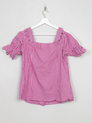 Vintage Austrian Style Red Gingham Blouse L/14