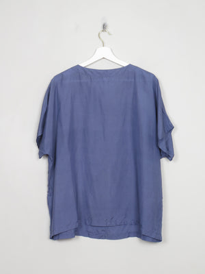 Women's Vintage Blue Silk Blouse L