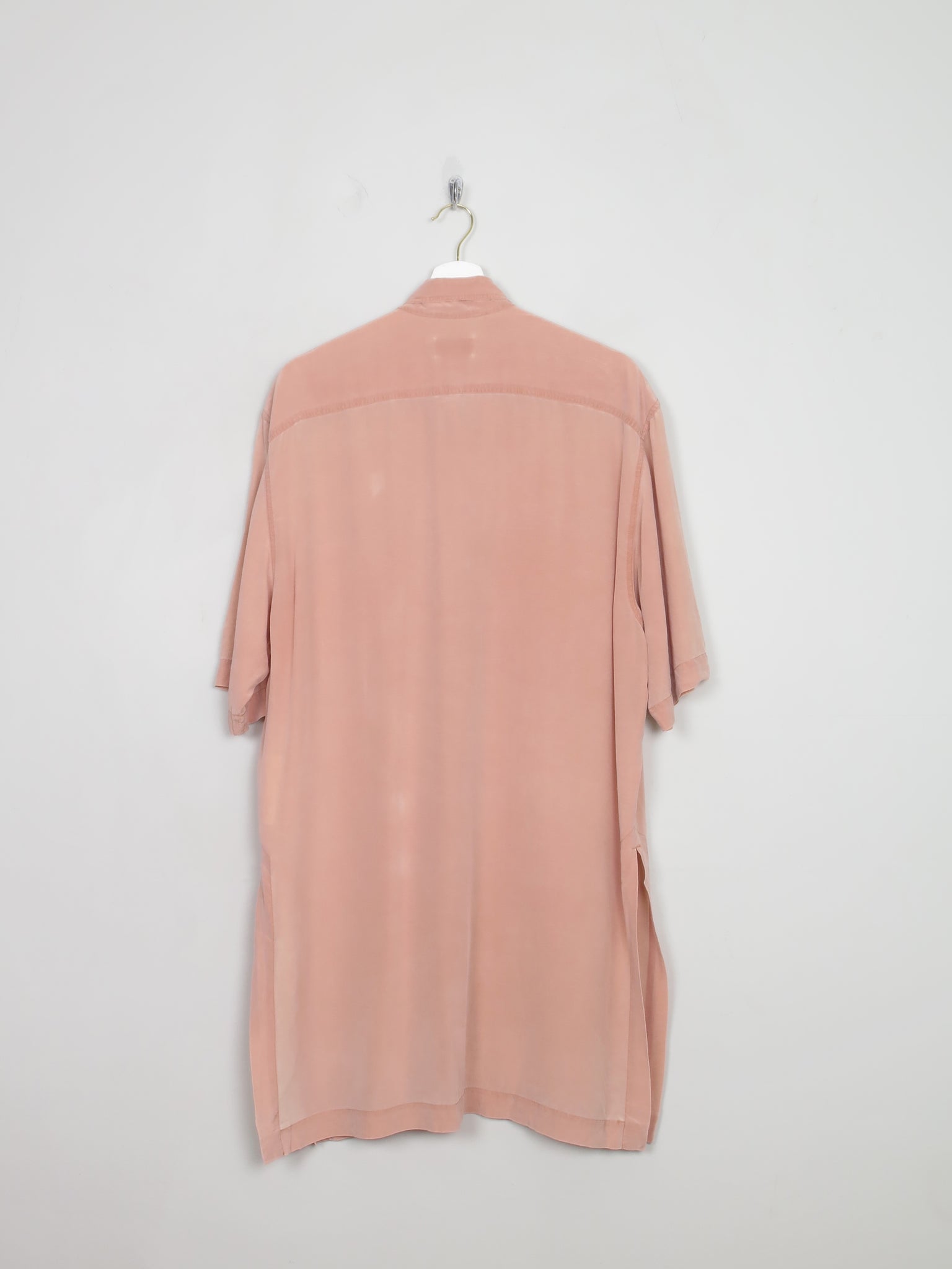 Women's Vintage Silk Pink Silk Shirt Dress L