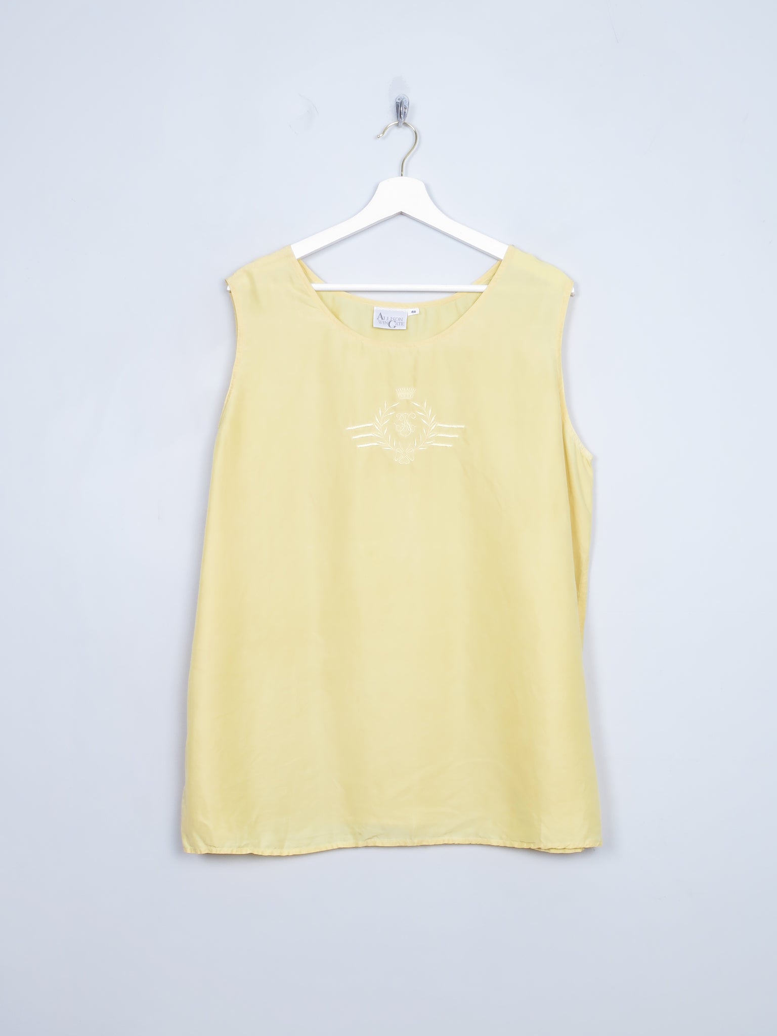 Women's Vintage Yellow Silk Camisole L/XL
