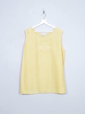 Women's Vintage Yellow Silk Camisole L/XL