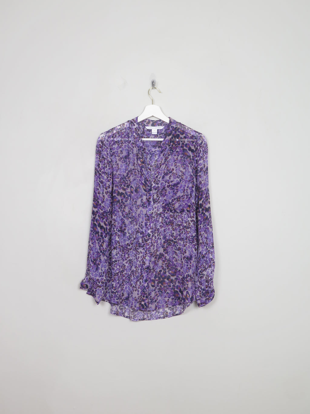 Vintage Diane Von Furstenburg Silk Purple Blouse S/M