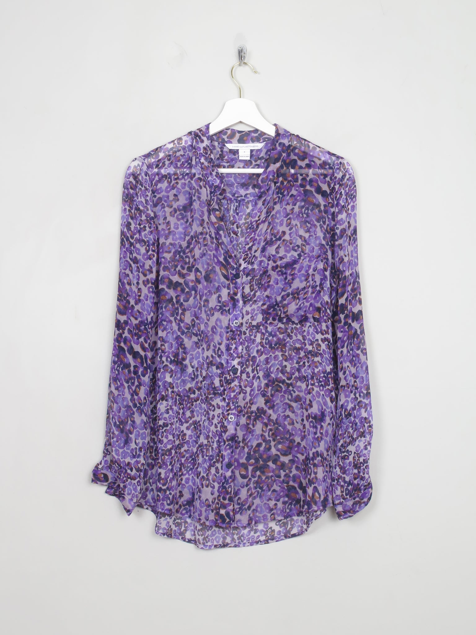 Vintage Diane Von Furstenburg Silk Purple Blouse S/M