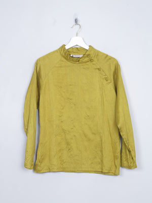 Vintage Oriental and  Mustard Green Silk Top M