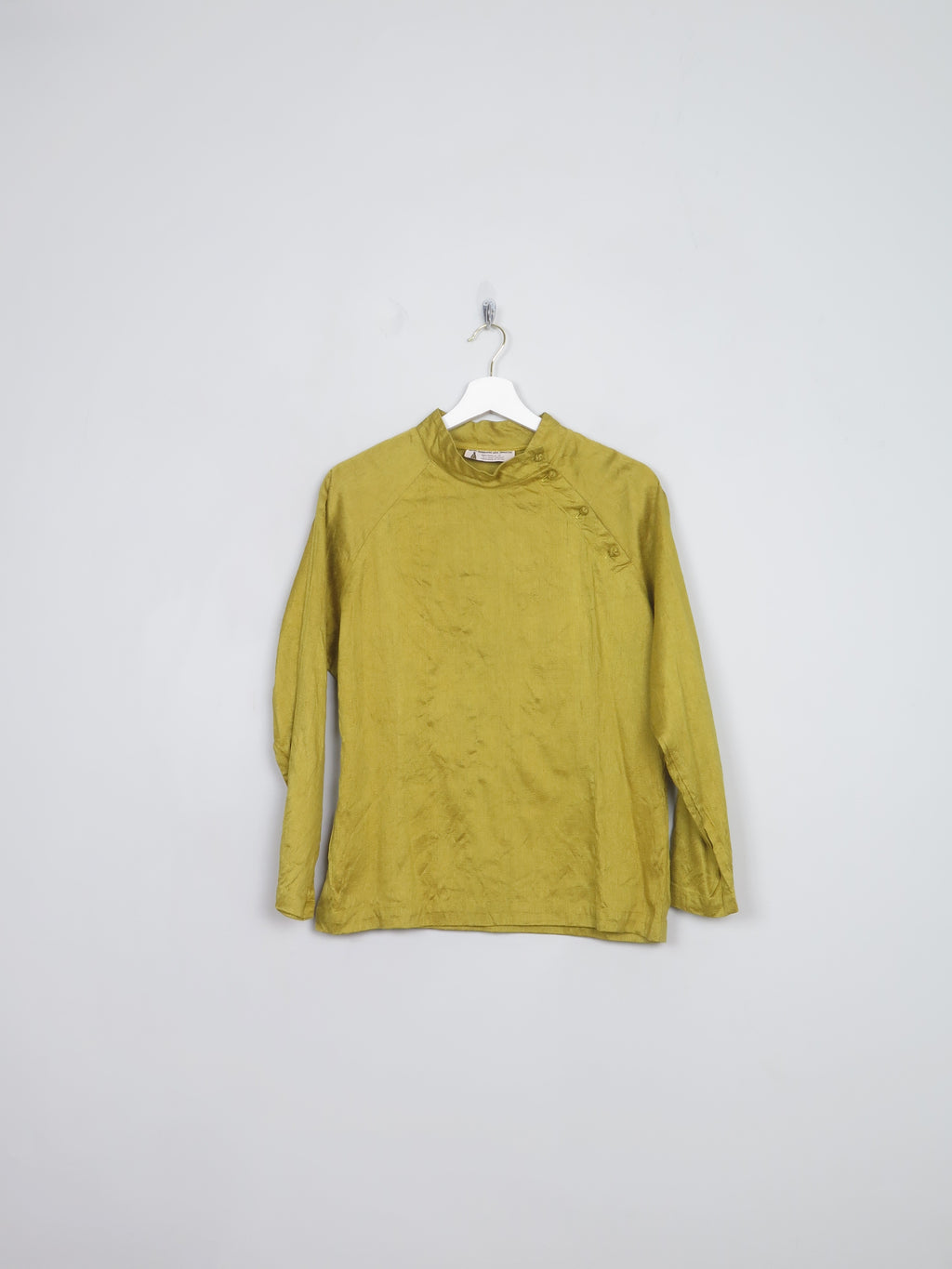Vintage Oriental and  Mustard Green Silk Top M