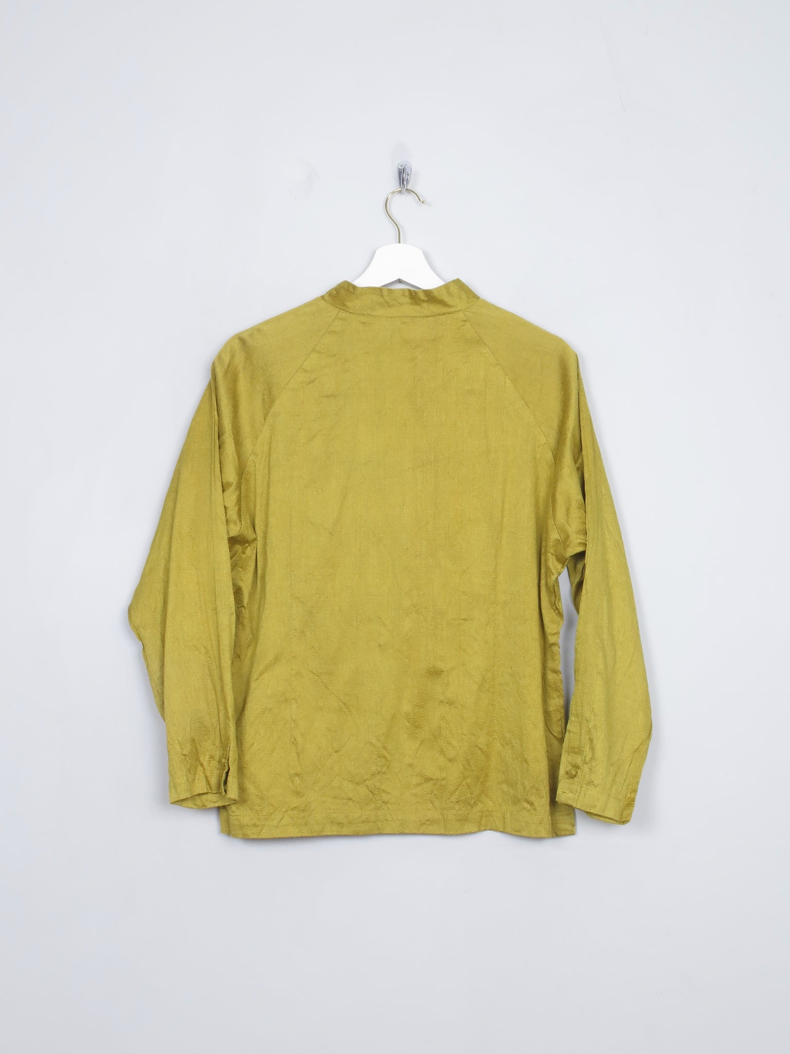 Vintage Oriental and  Mustard Green Silk Top M
