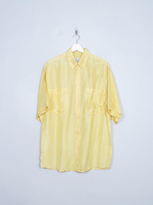 Men's Vintage Yellow Silk Shirt S/M