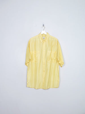 Men's Vintage Yellow Silk Shirt S/M