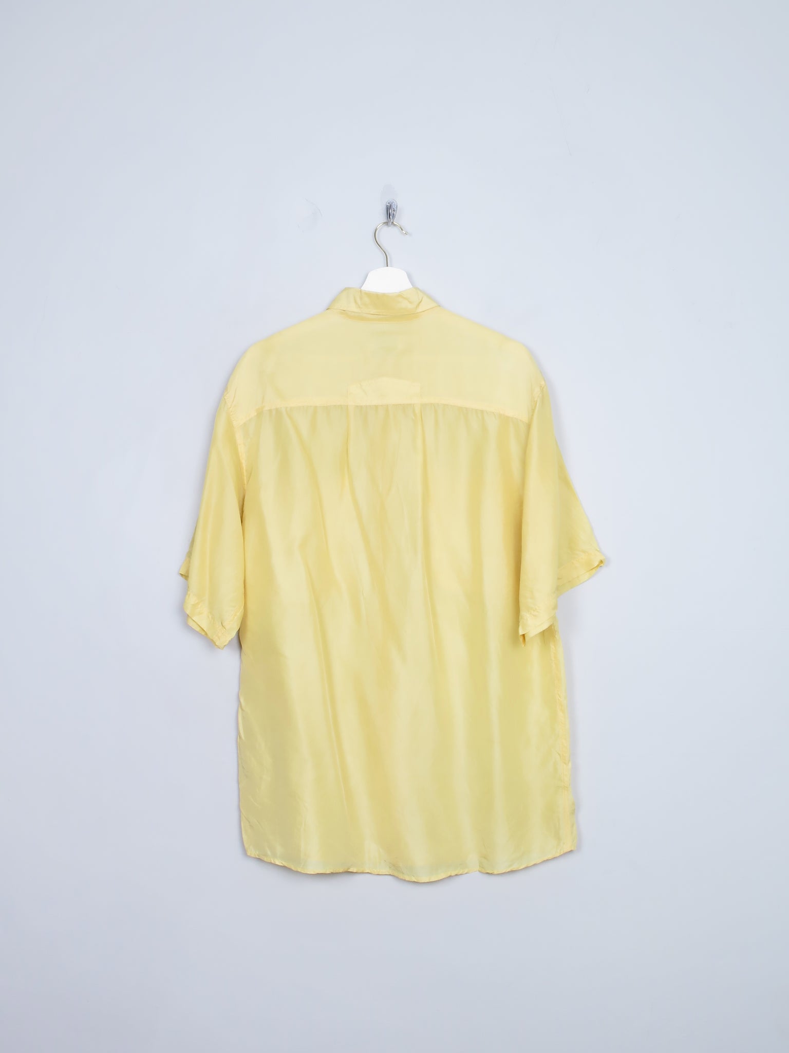 Men's Vintage Yellow Silk Shirt S/M