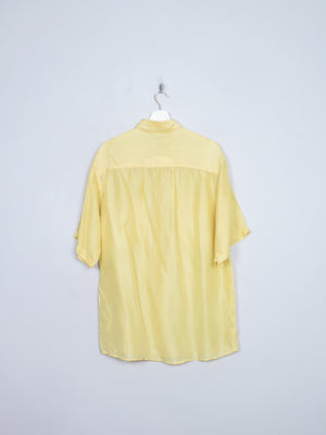 Men's Vintage Yellow Silk Shirt S/M