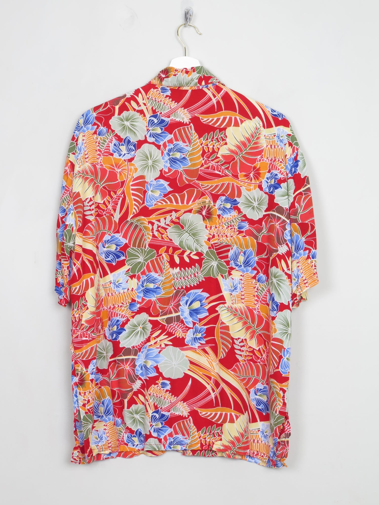 Men's Vintage Red Hawaiian Shirt M/L - The Harlequin