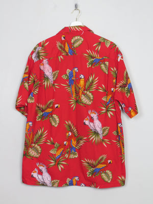 Men's Vintage Parrot Print Hawaiian Shirt XL