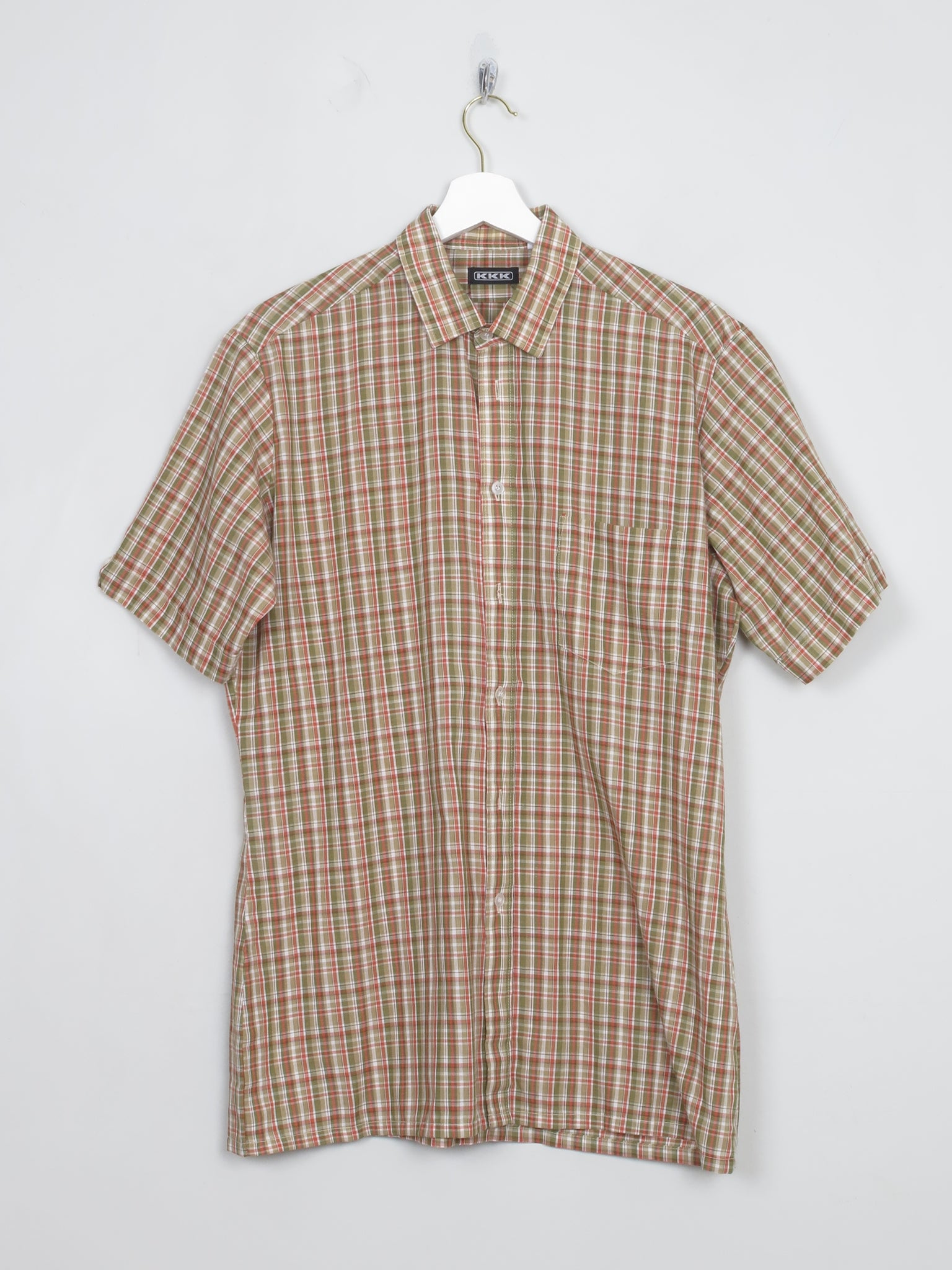 Men's Vintage Check Shirt Short Sleeved M