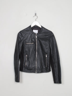 Women's Vintage  Mango Black Biker Leather Jacket S
