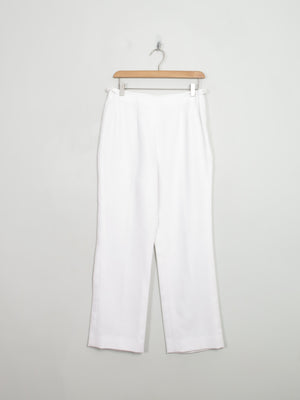 Women's Vintage Ice White Linen Daks Trousers 28" W S - The Harlequin