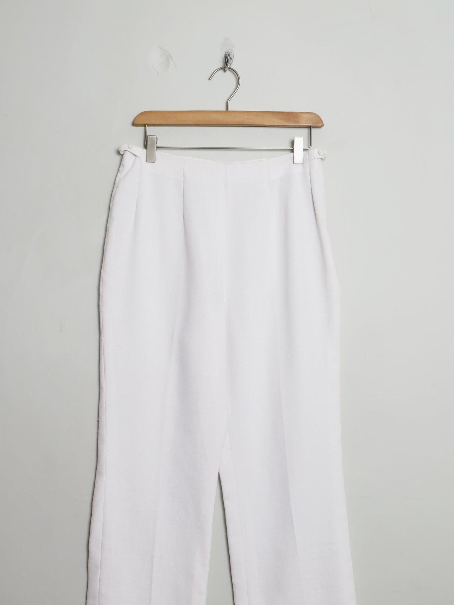 Women's Vintage Ice White Linen Daks Trousers 28" W S - The Harlequin
