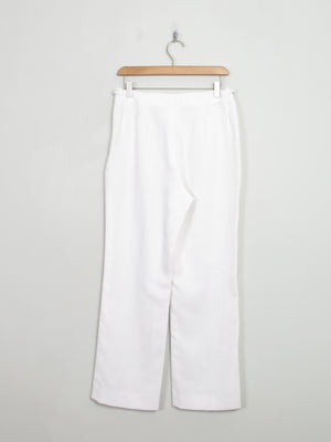 Women's Vintage Ice White Linen Daks Trousers 28" W S - The Harlequin