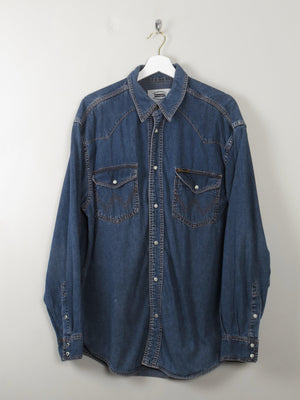 Men's Vintage Wrangler Denim Shirt L - The Harlequin