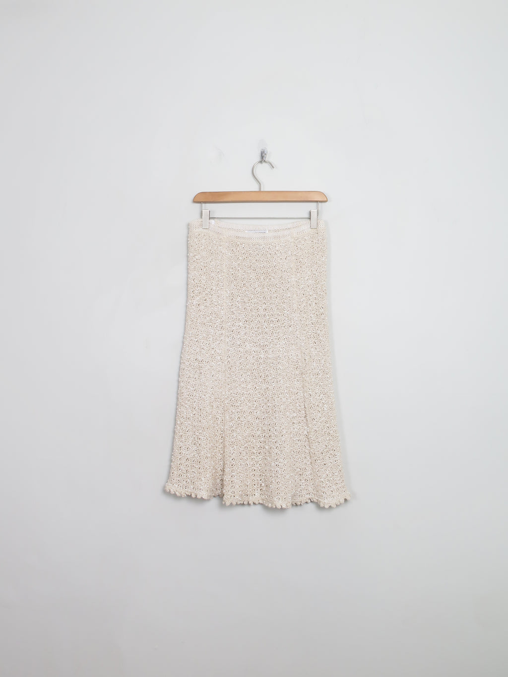 Vintage Beige Pallas Linen Hand Loomed Skirt S/M - The Harlequin