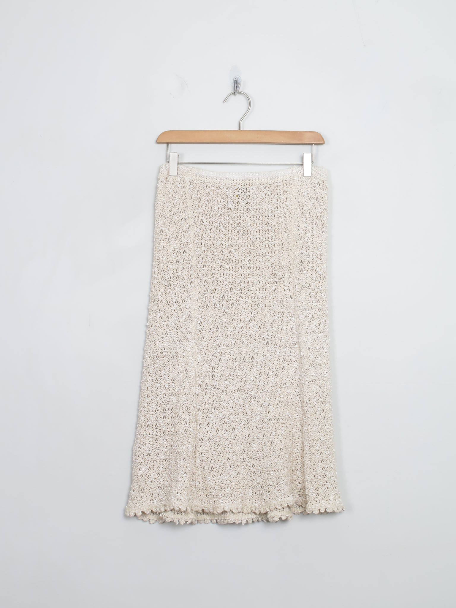 Vintage Beige Pallas Linen Hand Loomed Skirt S/M - The Harlequin