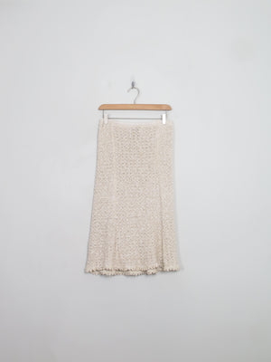Vintage Beige Pallas Linen Hand Loomed Skirt S/M - The Harlequin