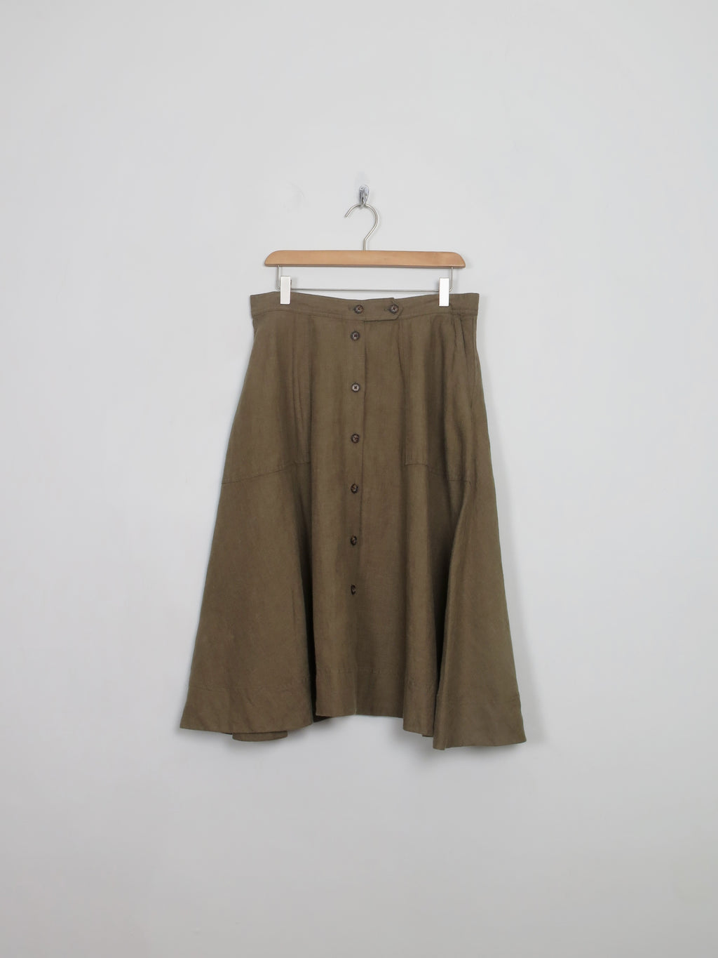 Vintage Style Green Ralph Lauren Linen Full Skirt 12 New - The Harlequin