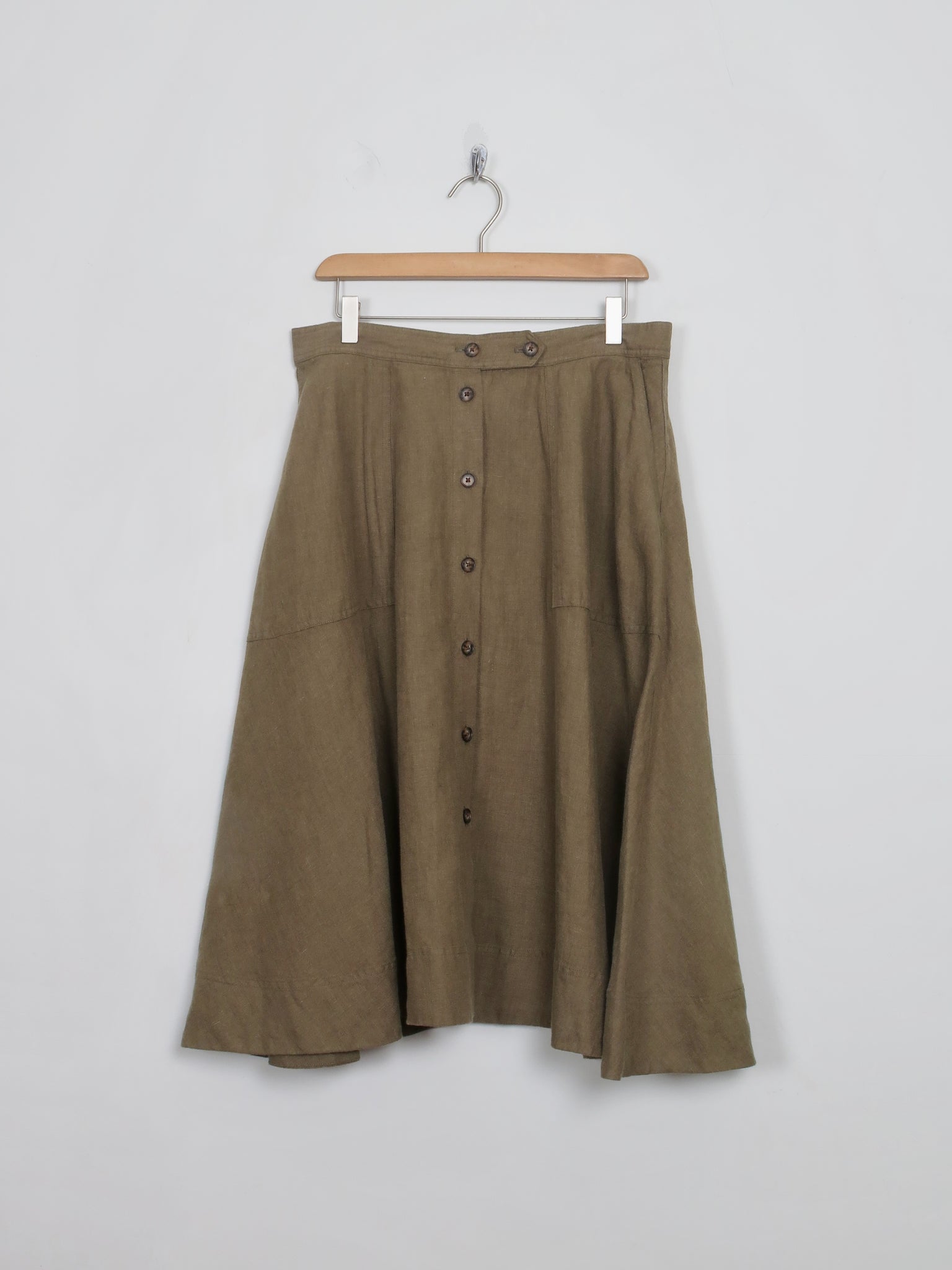 Vintage Style Green Ralph Lauren Linen Full Skirt 12 New