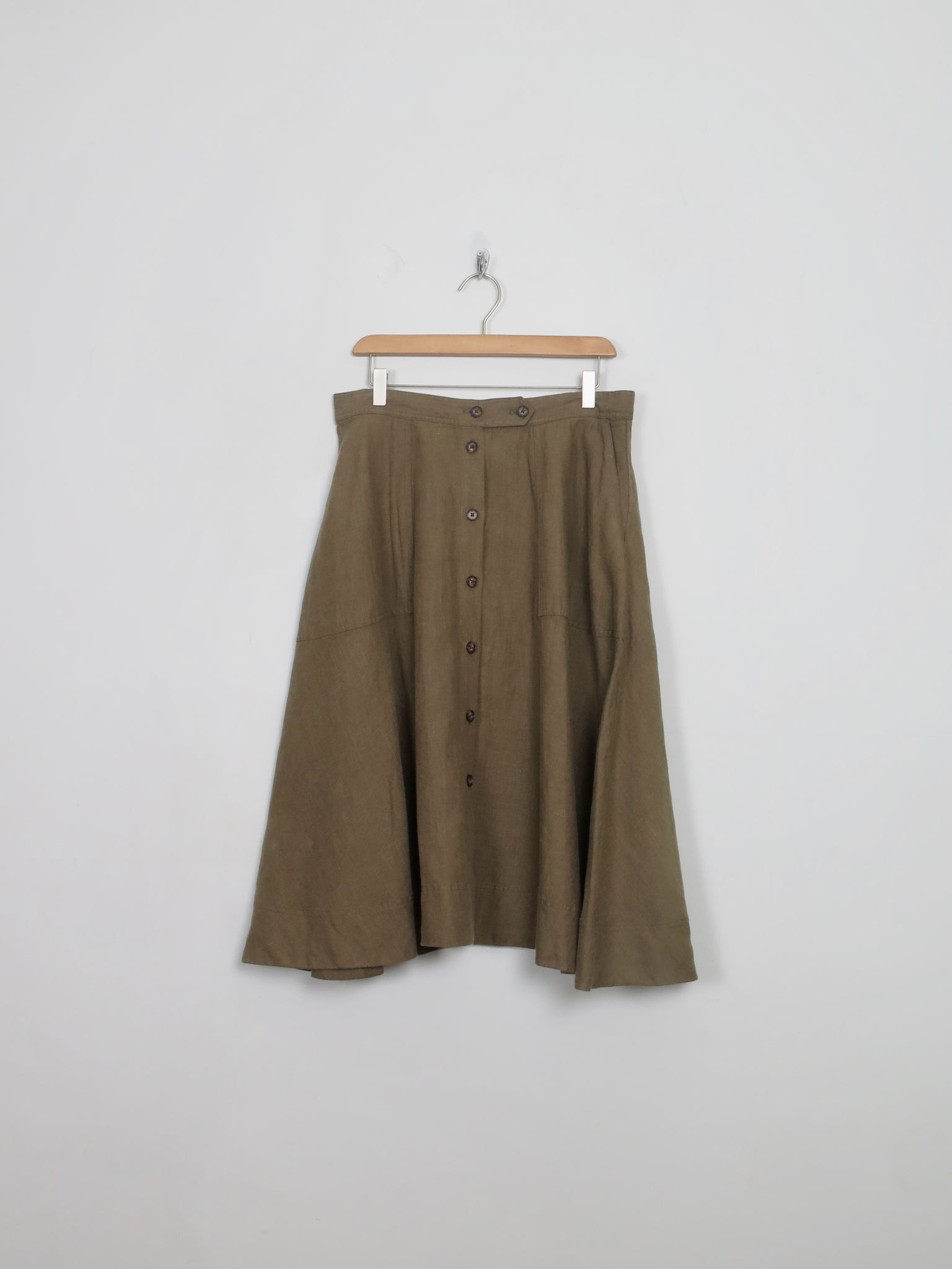 Vintage Style Green Ralph Lauren Linen Full Skirt 12 New