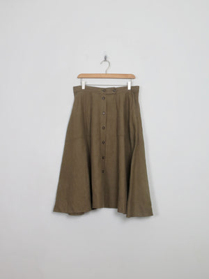 Vintage Style Green Ralph Lauren Linen Full Skirt 12 New