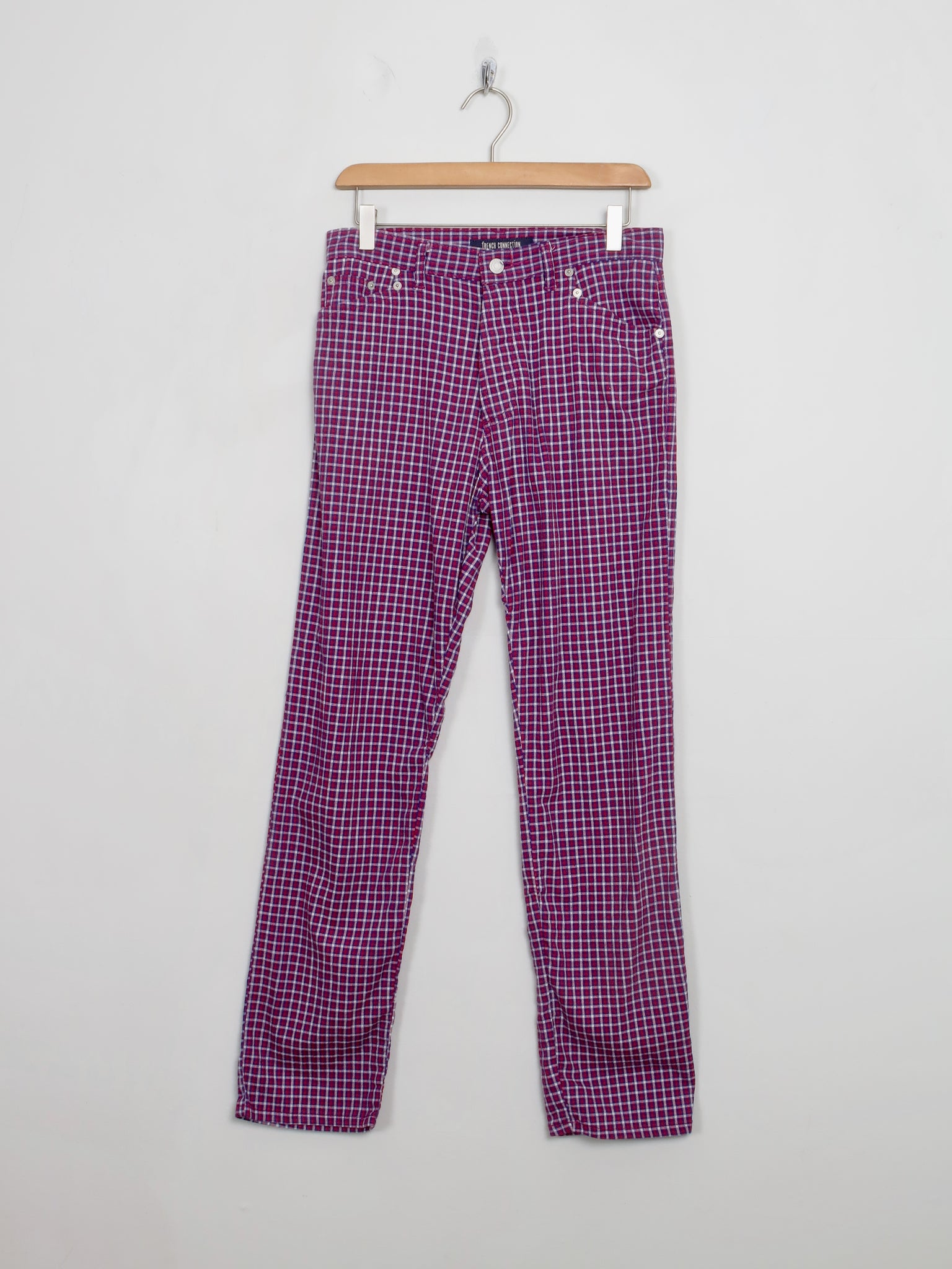 Women's Check Vintage French Connection Trousers 30" 10 approx