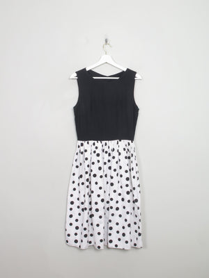 Vintage Polka Dot Sleeveless Dress S