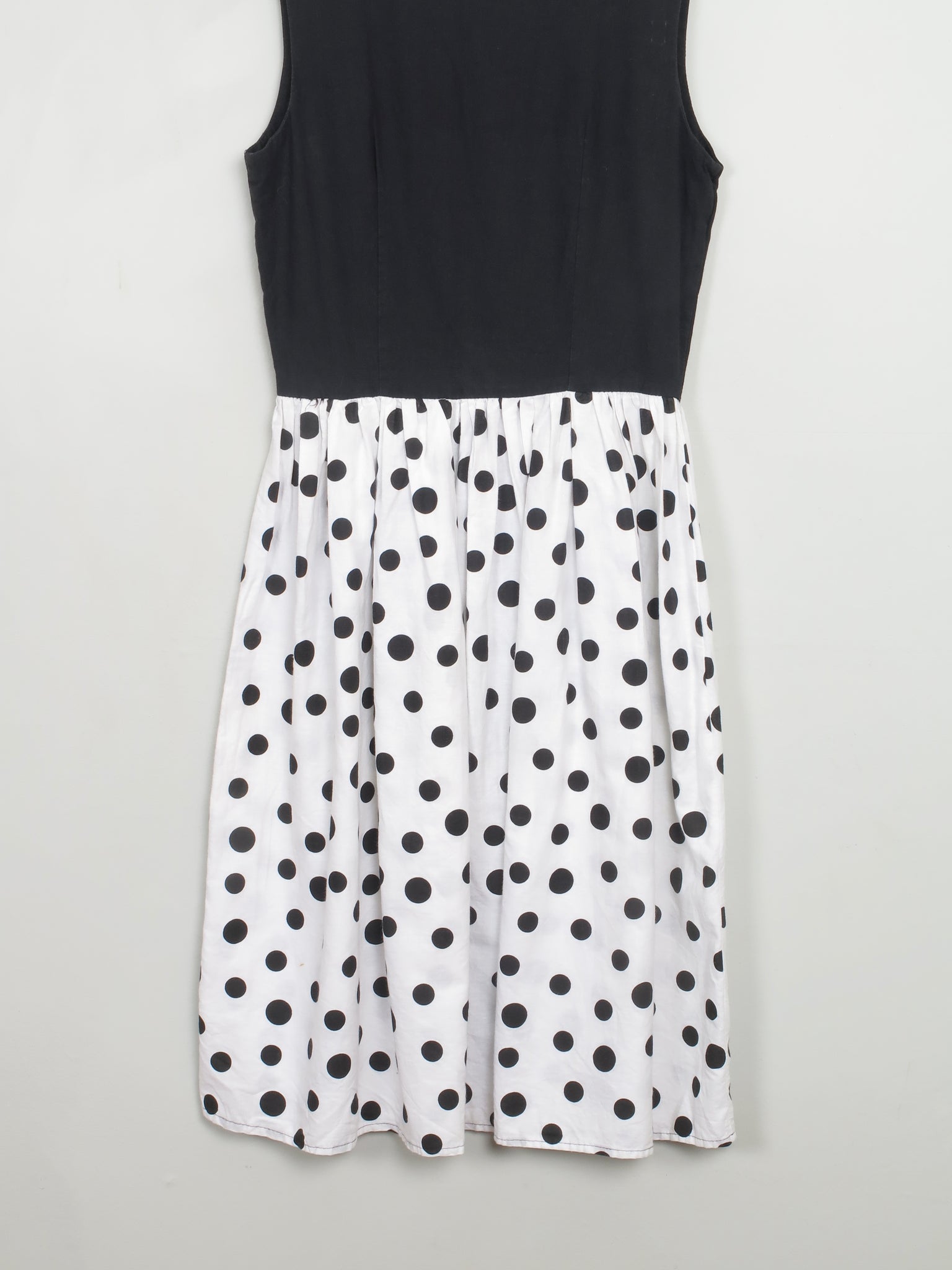 Vintage Polka Dot Sleeveless Dress S