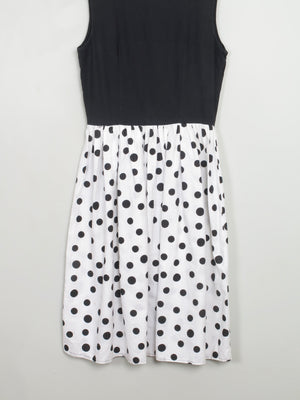 Vintage Polka Dot Sleeveless Dress S
