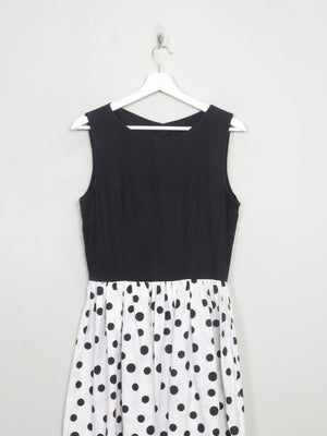 Vintage Polka Dot Sleeveless Dress S