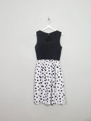 Vintage Polka Dot Sleeveless Dress S