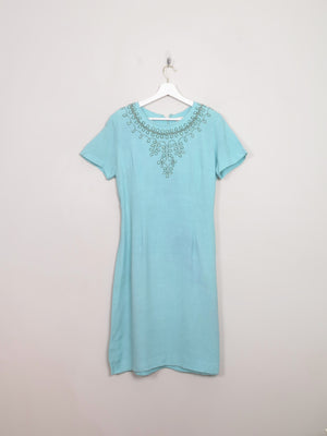 Vintage Blue Moygashel Linen 1960s Dress 14
