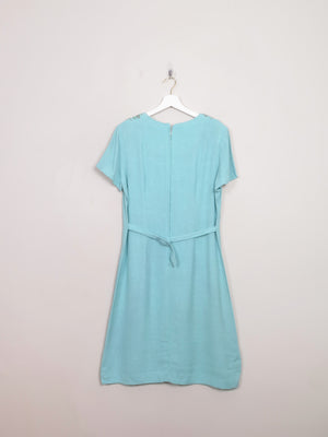 Vintage Blue Moygashel Linen 1960s Dress 14