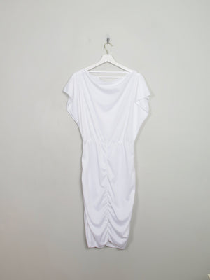Vintage White Fitted 80s Dress S