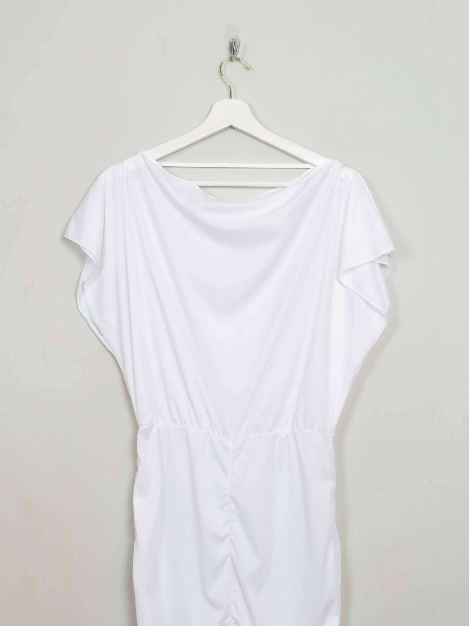 Vintage White Fitted 80s Dress S