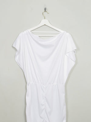Vintage White Fitted 80s Dress S