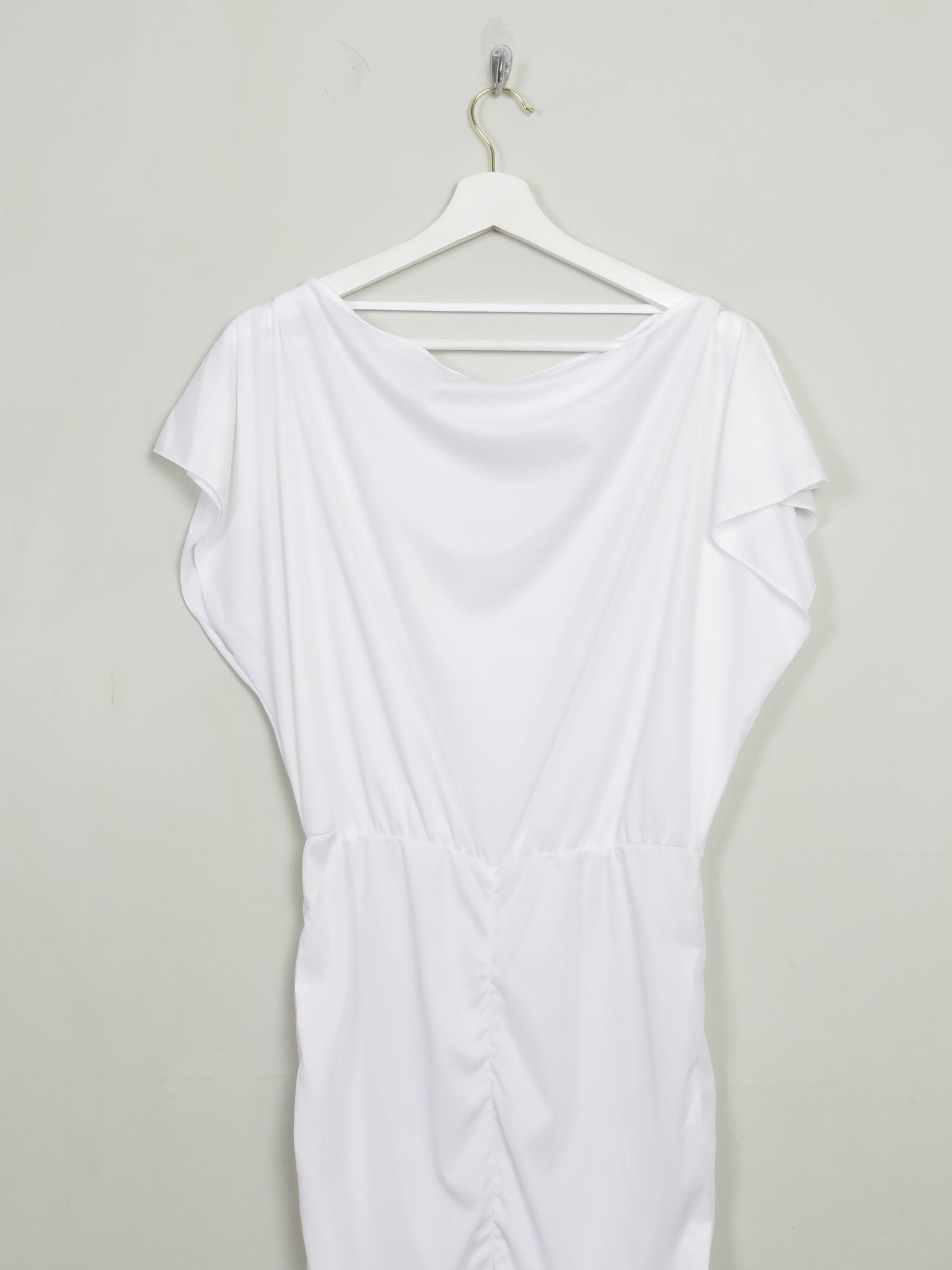 Vintage White Fitted 80s Dress S