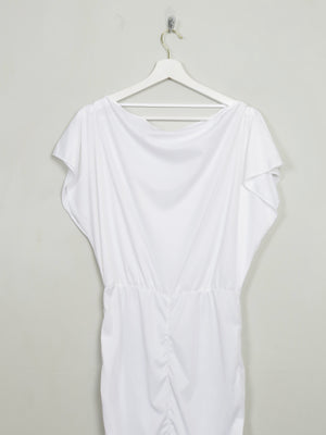Vintage White Fitted 80s Dress S