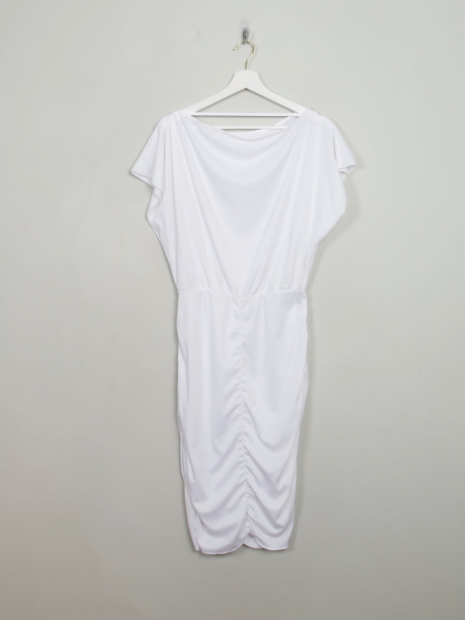Vintage White Fitted 80s Dress S