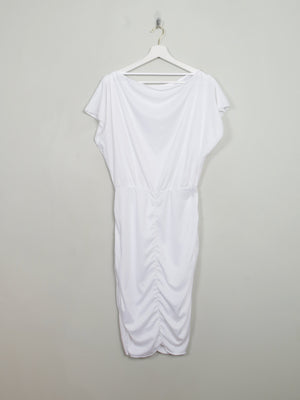Vintage White Fitted 80s Dress S